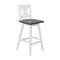 Flash Furniture Gwendolyn Commercial Solid Wood Modern Farmhouse Swivel Bar Height Barstool in Antique White Wash ES-G1-29-WH-GG - alternate 2